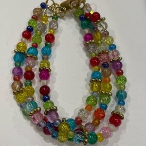 ✔️✔️ Three Strand Multicolored Beaded Bracelet